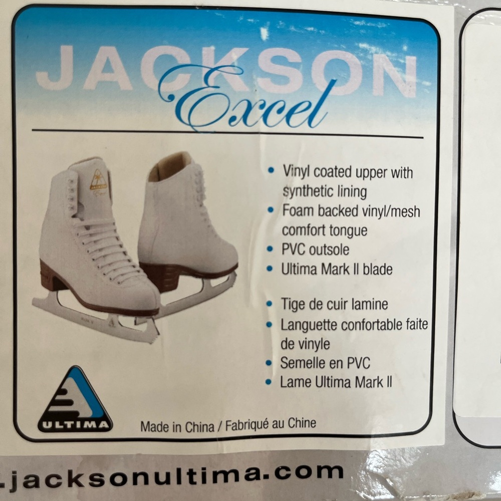 Ladies Jackson excel ice skates. Size 4.  Used a handful of times.